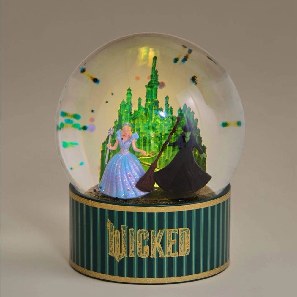 Marks And Spencer Wicked For Good Large Snow Globe Elphaba Glinda Emerald City